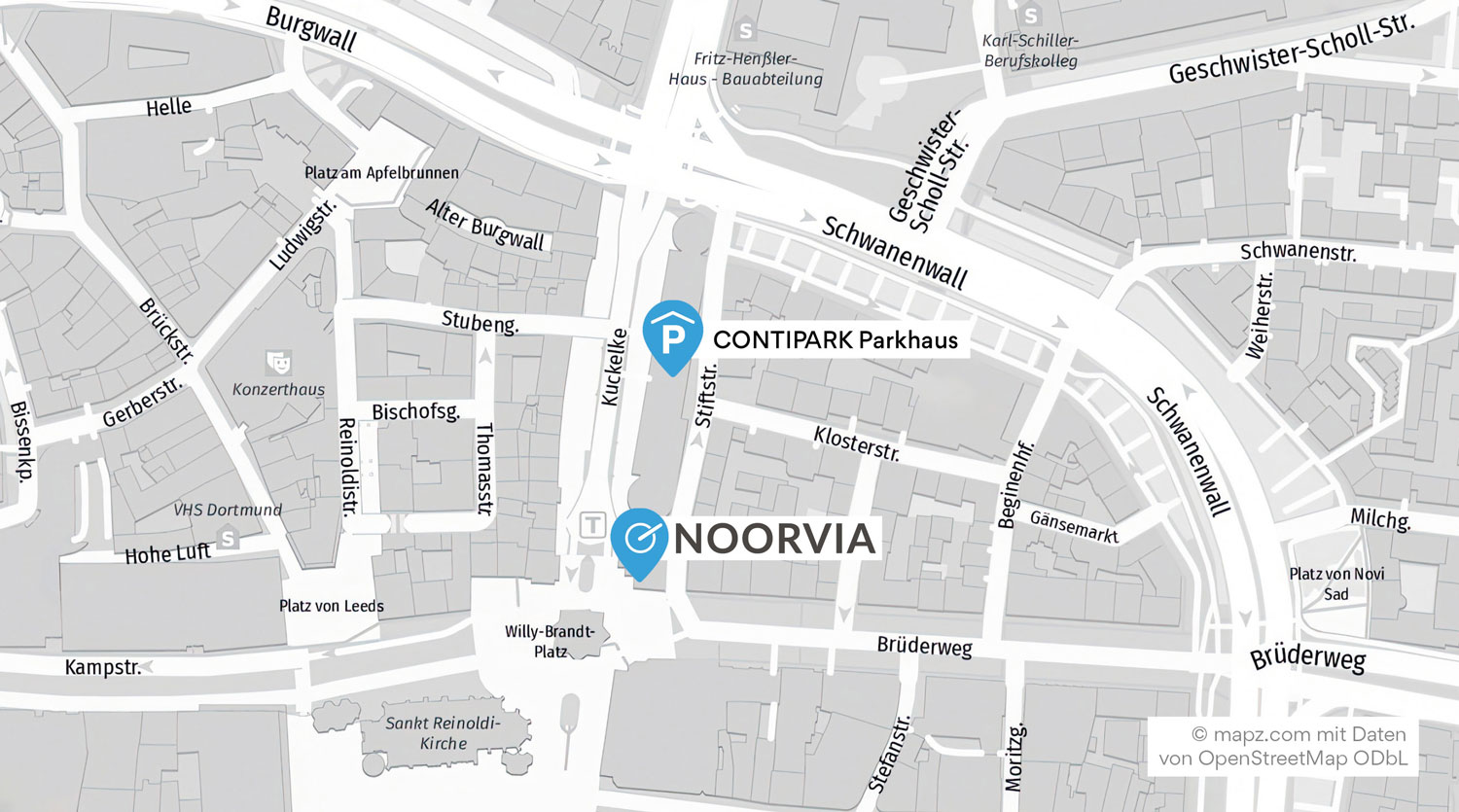 Lageplan Karte für die Anfahrt